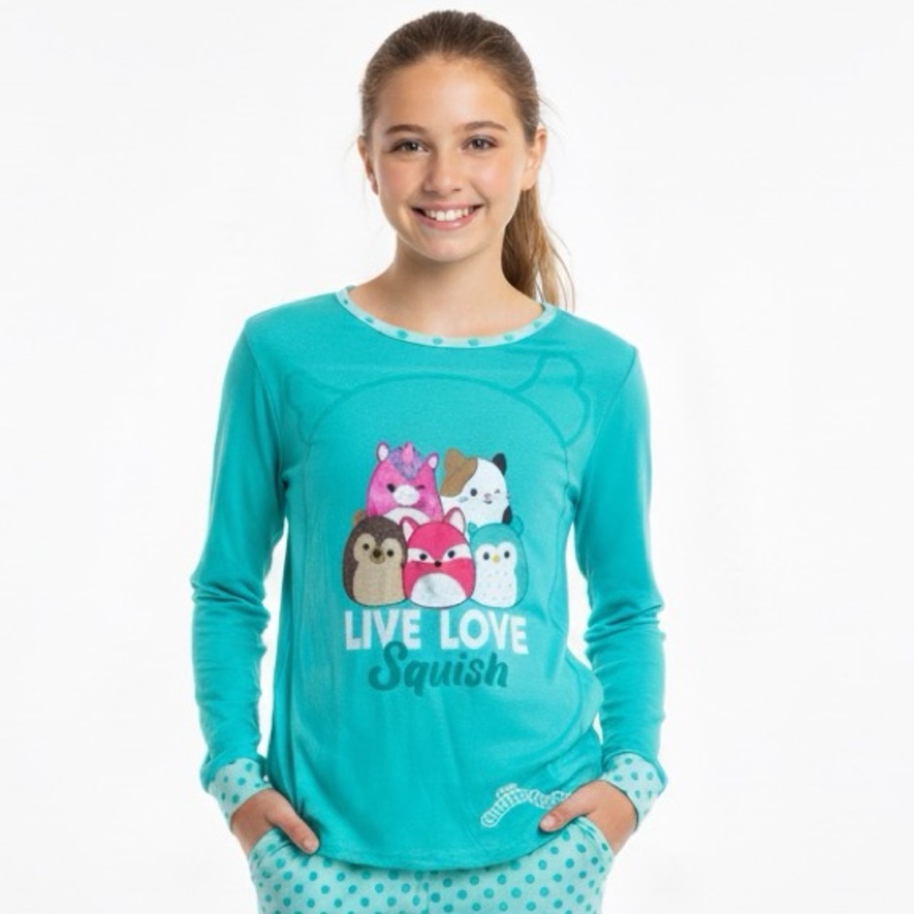 SQUISHMALLOW Girls Long Sleeve Pajama Top